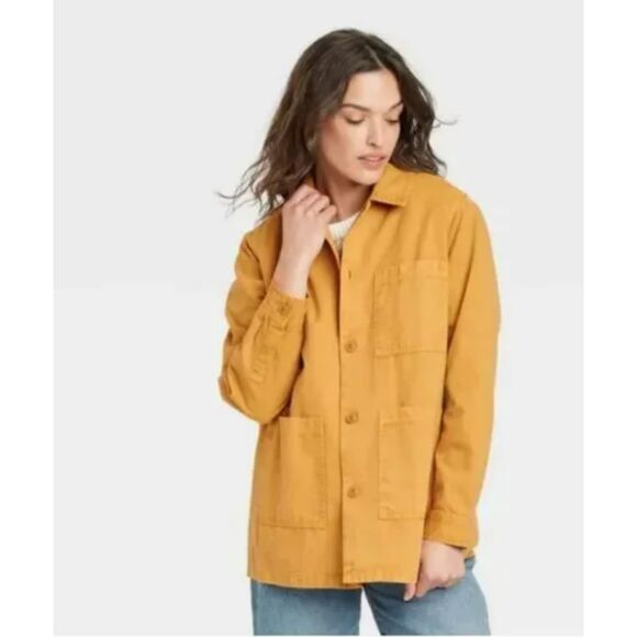 517 Universal Thread Mustard Chore Jacket – Utility Workwear Style Outerwear - Picture 1 of 4